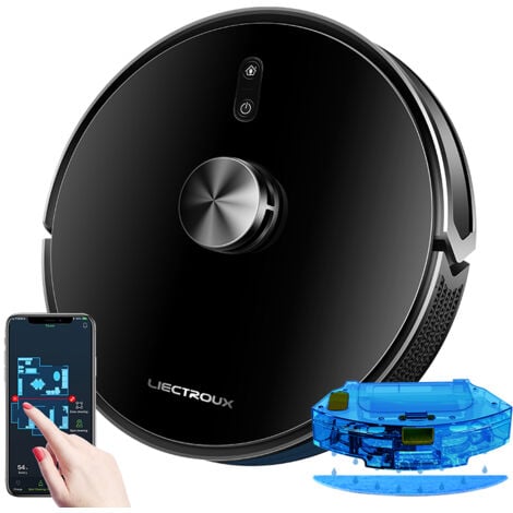Robot Lavapavimenti Aspirapolvere Liectroux X6, Aspirazione 6500Pa, Navigazione laser LiDAR, Combinazione bagnato e asciutto, Controllo APP, Prevenzione intelligente degli oggetti