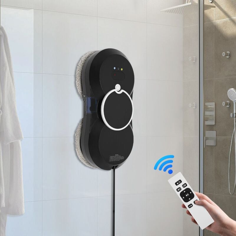 Robot laveur de vitres avec vaporisateur d'eau automatique,télécommande avec anti-chute 5600Pa