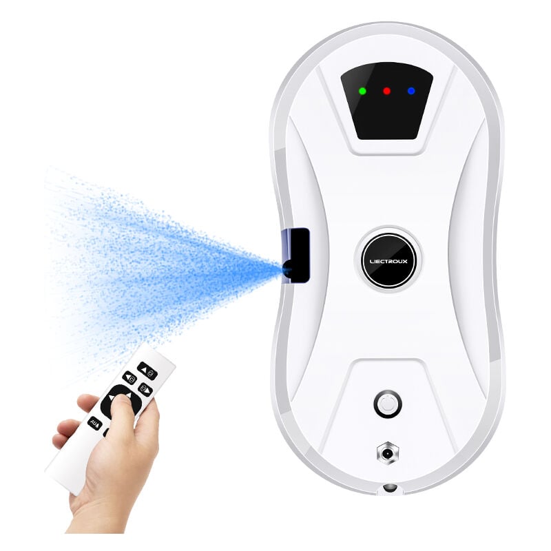 Liectroux - Robot Laveur de Vitres YW610, pulvérisation d'eau ultrasonique, nettoyage à sec et humide, parcours ai, télécommande , 5 ans de garantie
