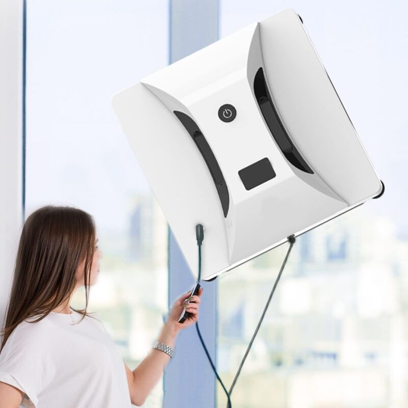 Robot Laveur Vitre Automatique,Robot Nettoyeur Vitre,Triple Système de Sécurité,Démarrage à Un Bouton + Télécommande + Contrôle App,pour Toutes Les