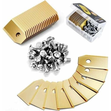 IKODM Robot Lawn Mower Blade, 30 Universal Replacement Blades Replacement Knife Fits All Husqvarna Automower, Gardena, Yardforce Robotic Lawn Mowers DENUOTOP