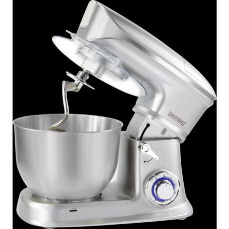 Robot multifonction 1800W – Capacité 6,5 L – 6 vitesses – Moteur performant pour fouettage et pétrissage – Accessoires inclus – Royalty Line - RLPKM19007-SIL