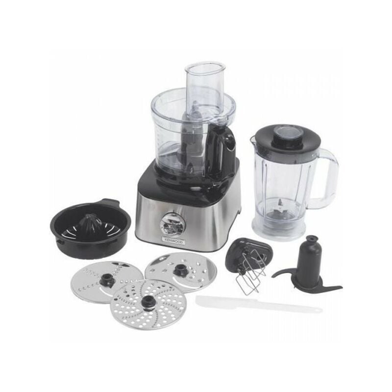 Robot multifonction Inox KENWOOD MultiPro Compact FDM301SS - Blender, presse agrumes, 3 disques, double fouet, pétrin, spatule