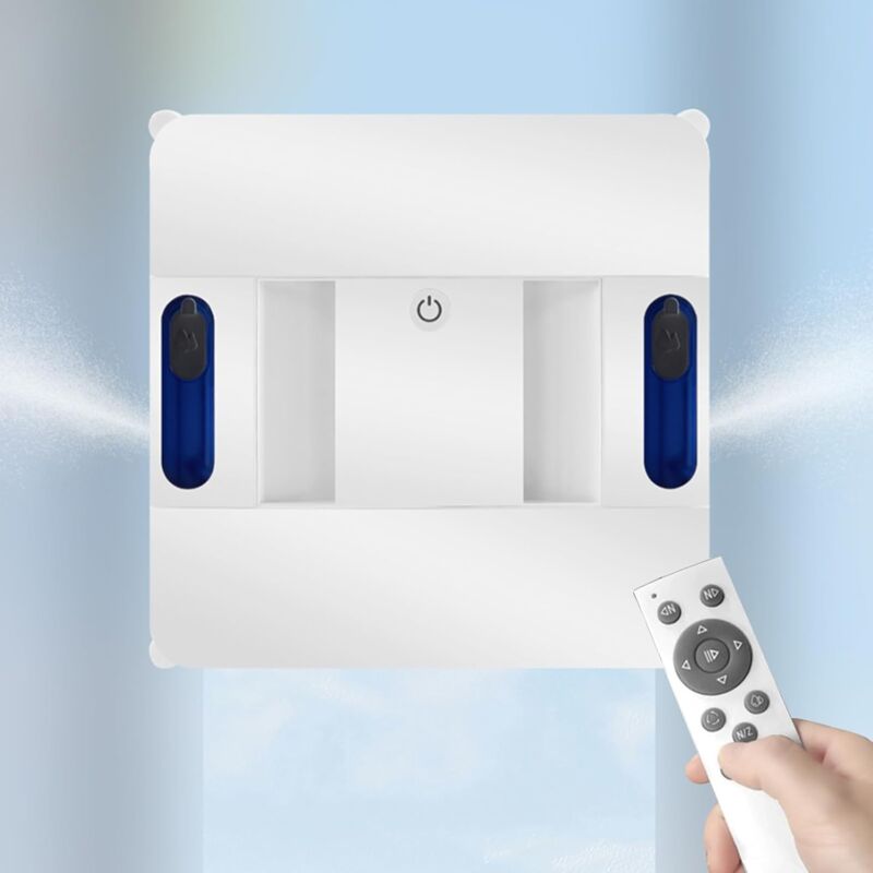 Robot Nettoyeur De Vitres électrique avec Jet d'eau, Aspirateur De Vitres sans Fil avec Protection Contre Les Pannes De Courant Et Corde De Sécurité