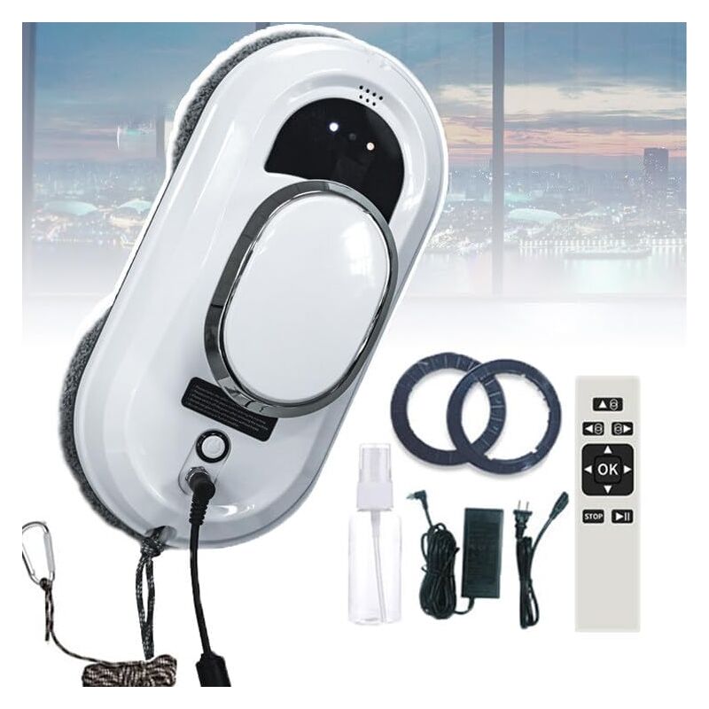 Robot Nettoyeur Vitre, Robot Laveur de Vitre Automatique, Système de Sécurité, Navigation Intelligente, Télécommandé, pour Toutes Les Surfaces Lisses