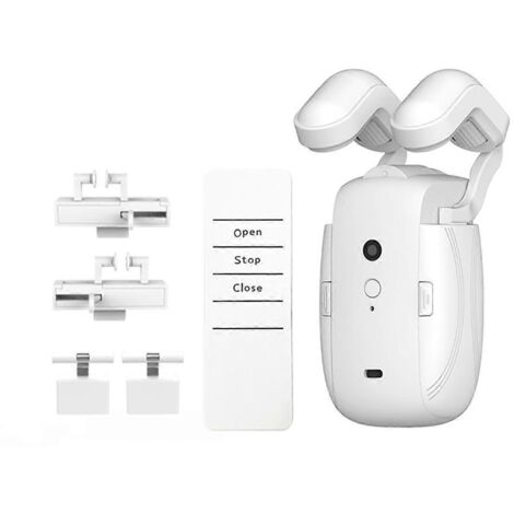 Robot ouvre-rideaux intelligent 3 en 1 avec télécommande, blanc