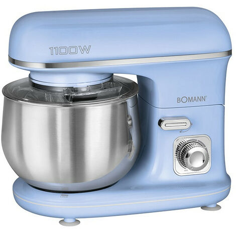 Robot pâtissier 5L 1100W – Contrôle électronique de la vitesse – Bol en acier inoxydable – Pieds ventouse pour stabilité – Bomann
