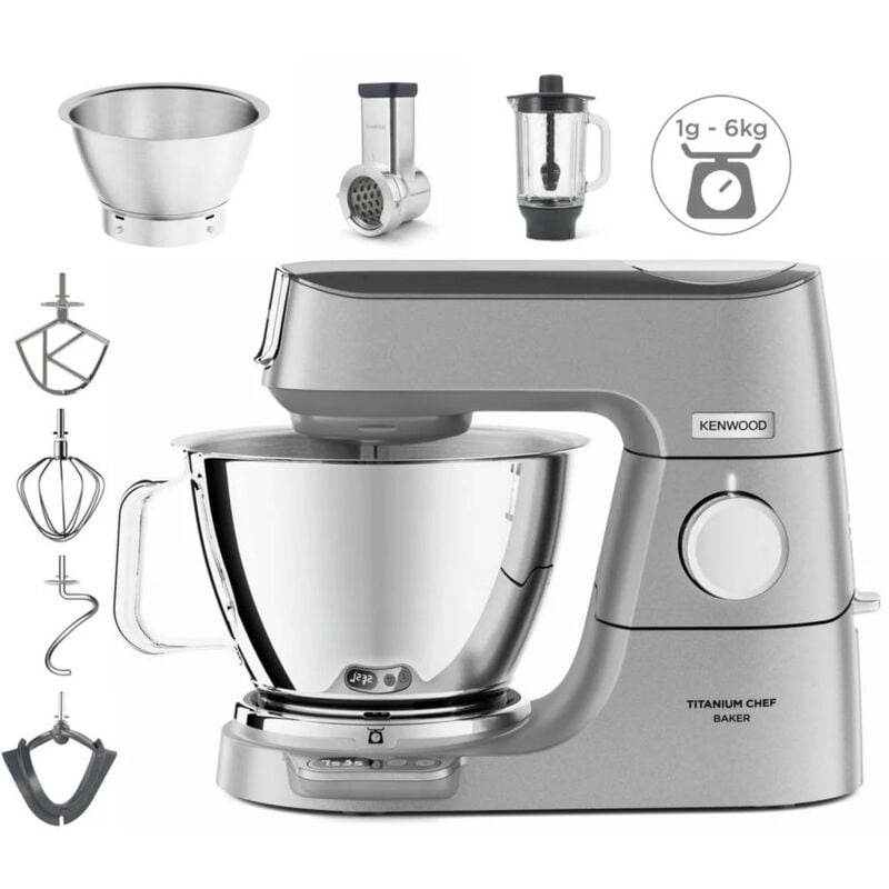Kenwood - Robot pâtissier KVC85.314SI Titanium Chef Baker