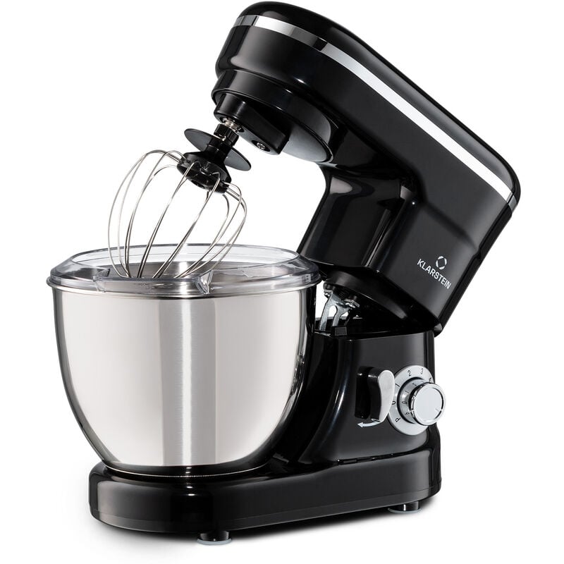 Robot pâtissier - Klarstein Bella - 1200 W - 6 vitesses - Robot cuisine - fonction pulse - Robot multifonction - Noir