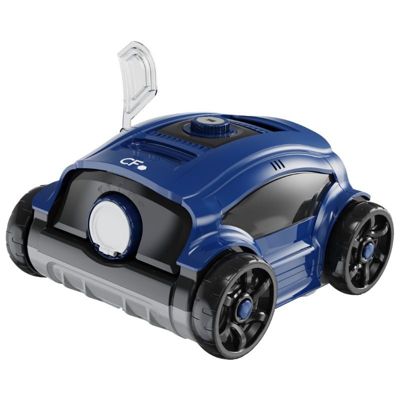 CF - Robot Piscine 100CL - Sans Fil - 100m² - Nettoyage Fond - Navigation Aléatoire - Tamis Filtrant - 10 m3/h - Bleu