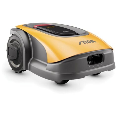 Robot tondeuse autonome STIGA A500. Sans fil périmétrique (max. 700m²). Contrôlé via application, pentes jusqu'à 45%, 3 zones de tonte. Navigation GPS-RTK & 4G