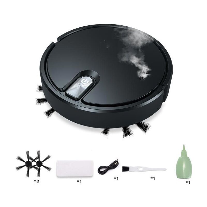 Robot Vacuum Cleaner Sweeper (Black), Robot Vacuum Cleaner and Mop Robot Vacuum Cleaner Sweeper - 5 in 1 Reusable Smart Vacuum Cleaner, Sweeper for