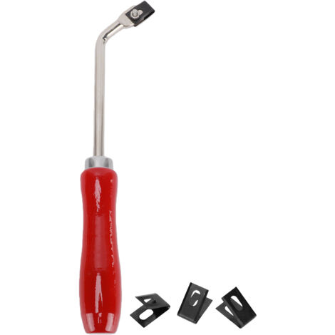Robusta fresa per scanalature in acciaio con 3 lame di ricambio per PVC, manico in faggio rosso.