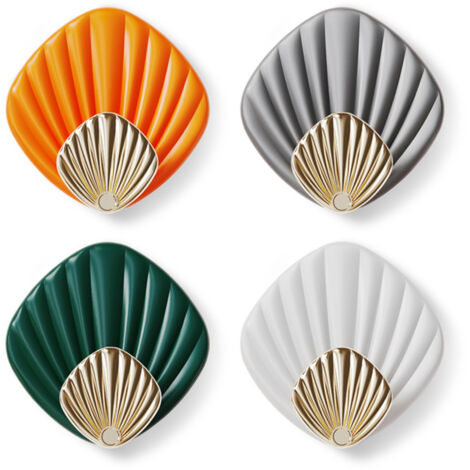 robuste ABS-Wandhaken, selbstklebend, nagelfrei, für Handtücher, Badezimmer, Küche, Schlafzimmer, Wohnzimmer – Muscheldesign