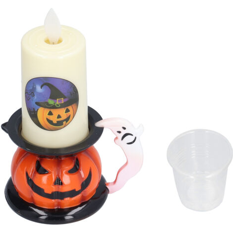 Robuste, dekorative elektrische Halloween-Kerze mit Kürbiskopf – batteriebetrieben – strapazierfähiges PVC für Partys und Bars