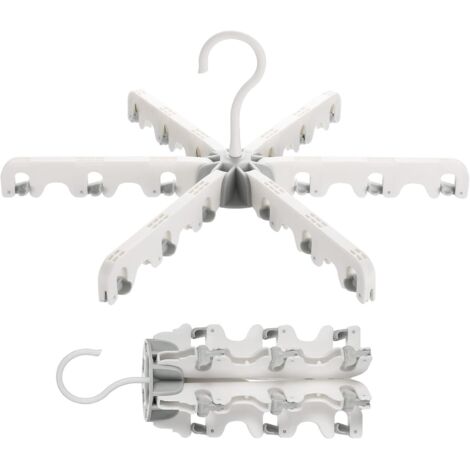 Robuste Kleiderbügel aus Kunststoff, 18 gefütterte Kleiderständer. Rutschfest. Platzsparend, 360° drehbarer Haken, geeignet für Handtücher, Kleidung etc. Grau
