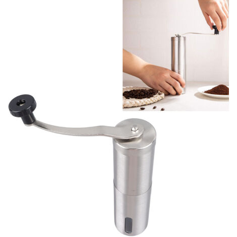 Robuste, manuelle Kaffeemühle aus Edelstahl, einstellbarer Mahlgrad und versiegeltes Design für Zuhause, Camping und Reisen, 280 g