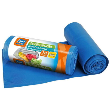 Robuste Müllsäcke (60 l, 10er-Pack, blau)