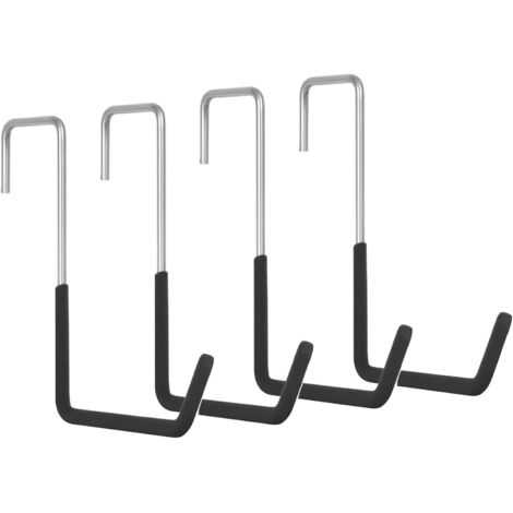 Robuste Pflanzenhaken, Fahrradhaken aus Metall über der Tür, 13,5 x 5 x 18,5 cm, 4er-Pack Seilaufbewahrungshaken, platzsparender Organizer für Blumenkörbe, Leitern, Seile, kompakter Mehrzweckhaken