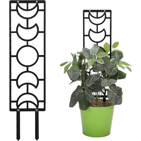 Robuste Pflanzenstütze – Rostbeständige Pflanzenstütze aus schwarzem Eisen – Stütze für Monstera Deliciosa/Pedatum – 45 cm & 38 cm + Seil