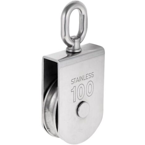 Robuste Poulie à Corde Réa Simple avec Emerillon Pivotante en Inox Pulley Block Charge Max. 35-1000 kg - M100