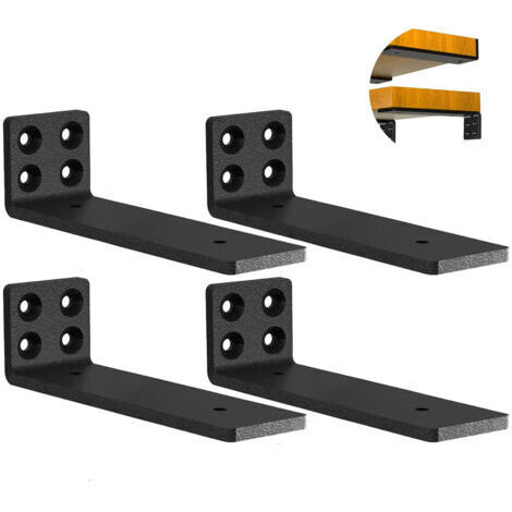 Robuste Regalhalterungen, Metall-Wandhalterung, L-förmige Regalstütze, Winkelhalterungen für Schwerlastregale, Regalhalterungen (4 x 25 cm), 4 pièces