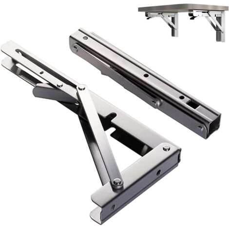 Robuste staffe per mensole in alluminio massiccio, staffa per mensola triangolare pieghevole, montaggio a parete per cucina, utilizzate in cucine, camere da letto, uffici, facile installazione e rispa
