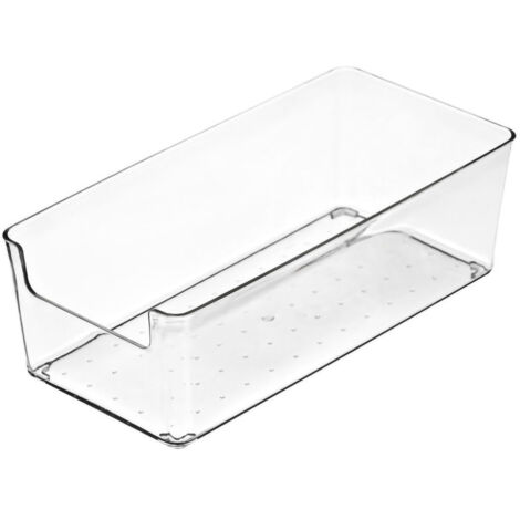 Robuste, transparente Aufbewahrungsbox für Küchenschubladen, kleiner rechteckiger Organizer-Behälter.