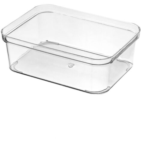 Robuste, transparente Schubladeneinsätze aus Kunststoff, mittelgroße quadratische Küchenaufbewahrungsbox