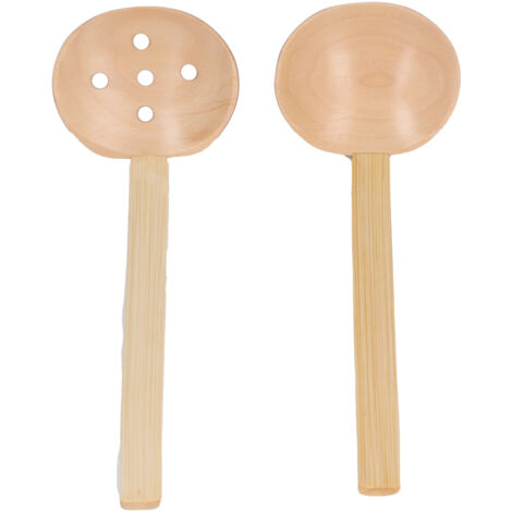 robuste und leichte Holzlöffel für den täglichen Gebrauch in der Küche, ergonomisches Design und glänzende Oberfläche.