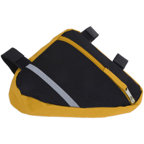Robuste und vielseitige dreieckige Fahrradtasche aus Nylon, Fahrradzubehör für Outdoor-Touren, Gelb