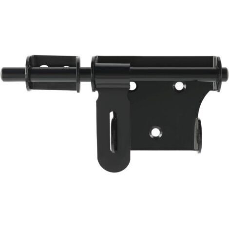 Robuste Verrou Porte Coulissante - Exterieur/Interieure, Loquet Portail en Acier Inoxydable pour Fenêtre, Placard et Jardin, Finition Noire Mate, Barre de 150MM, EMS350U-B