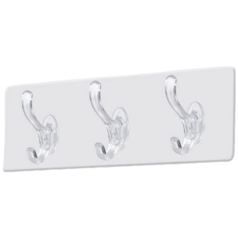 Robuste, wandmontierte Garderobe aus PVC mit 3 Haken für Kleidung und Hüte, stabile und funktionale Wandbefestigung.