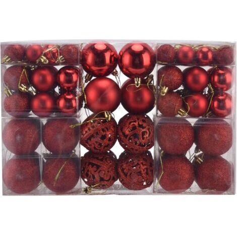 Robuste Weihnachtskugeln aus Kunststoff, 100 Stück, Ornamente für den Innen- und Außenbereich, Baumschmuck rot