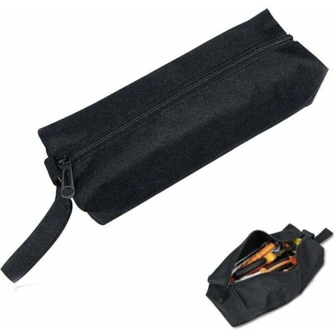 Robuste Werkzeugtasche, vielseitige Tragetasche, leere Werkzeugtaschen, tragbare Tragetasche, tragbare Werkzeugtasche aus Canvas, für tragbaren Handwerkzeughalter - 30x10x10 cm (schwarz)
