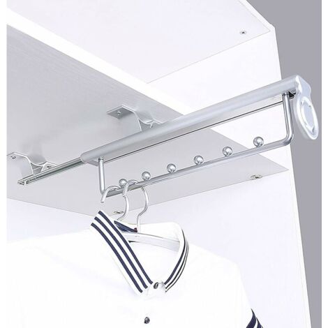 RICEEL Robuster, ausziehbarer Kleiderständer, Hosen-Schiebebügel, Teleskop-Garderobe, Kleiderstange für Kleiderschrank, T-Audace