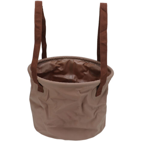 Robuster, faltbarer 15-Liter-Eimer für Camping, Reisen und Outdoor-Aktivitäten – platzsparend, tragbar und faltbar (Khaki)