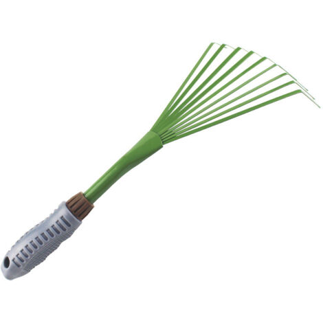 Robuster Gartenrechen, kleiner Handrechen mit ergonomischem Griff, kompaktes tragbares Gartengerät für Gartenwachstum, Fegen von Blumenbeeten, Feuerschaber