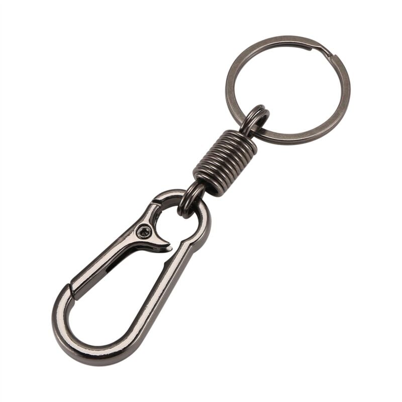 Image of Tlily - Robuster Karabiner Schlüssel Anhänger Ring Polierter Business Taillen Anhänger, Schwarz