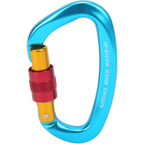 Robuster Kletterkarabiner, rutschfest und leicht, ideal für Camping und Klettern (Blau)