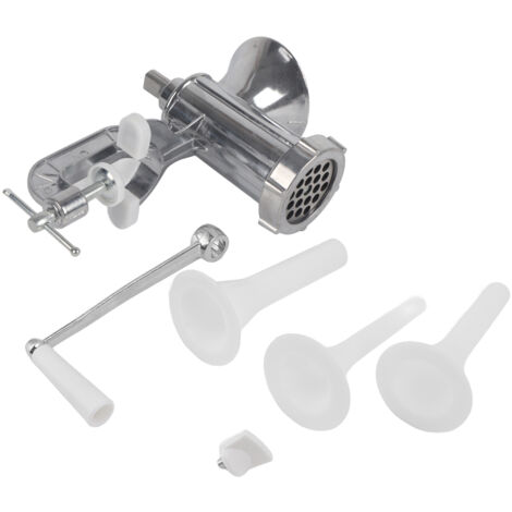 Robuster, manueller Fleischwolf aus Aluminiumlegierung, multifunktionaler Fleischwolf und Wurstfüller für den harten Heimgebrauch.