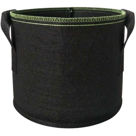 Robuster Pflanzsack aus Vliesstoff für Gemüse, Blumen und Heilkräuter, grüner Rand, 40 x 30 cm, 10 Gallonen (ca. 38 Liter), 5er-Packung