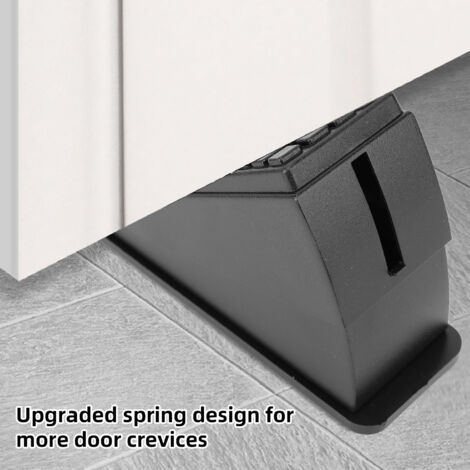 Robuster Türstopper aus Metall mit Federsystem – Flexibles Modell für Türspalten von 20–60 mm – Mattschwarz – Bohrfreie Montage