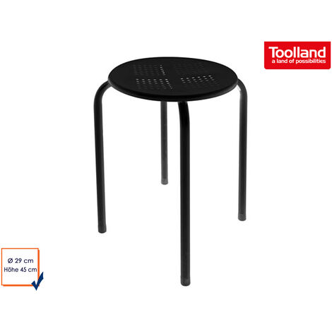 Robuster und stabiler Hocker aus pulverbeschichtetem Stahl - schwarz