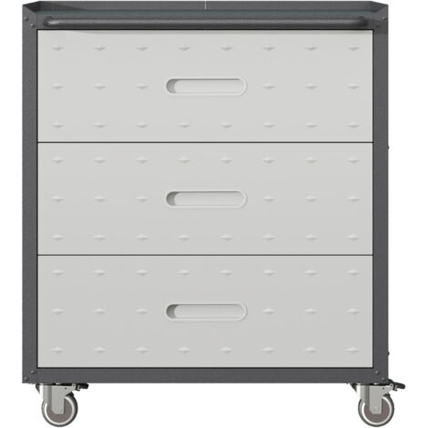 RobusterWerkzeugschrankausMetallmitRollen3Schubladen75×42×88cm