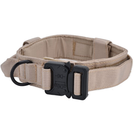 Robustes Nylon-Trainingshalsband mit Eisenschnalle für Jagdhunde, Outdoor-Accessoire XL Khaki