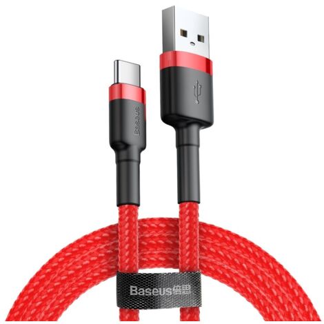 Robustes Nylonkabel USB - USB-C QC3 3 m - rot