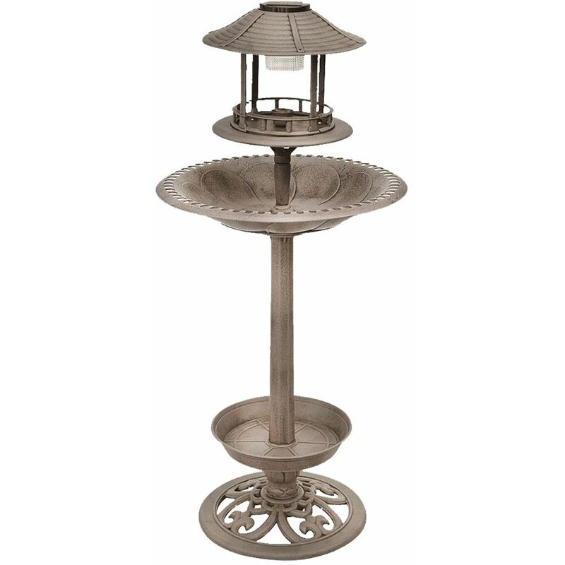 Image of Robusto pozioni di uccelli con illuminazione a led Lampada da tavolo in bronzo Decorazione luce esterna Harms 315079