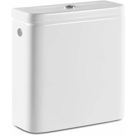 ROCA Cisterna de doble descarga 4/2L con alimentación lateral para inodoro compacto adosado a pared Rimless - Serie The Gap , Blanco
