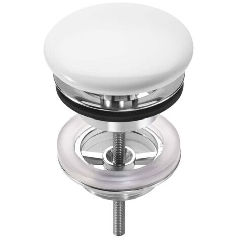 ROCA A50640390C AQUA Desagüe Lavabo o Bidé con Tapón Fijo Abierto de Porcelana Ø 72 Cromo - ref: A50640390C